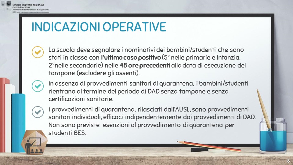 indicazioni aggiornate per la gestione di chiusure e quarantene da parte di Scuole