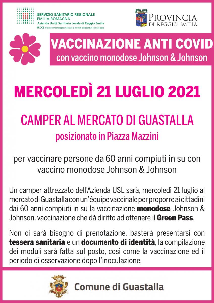 Locandina appuntamento vaccinale a Guastalla