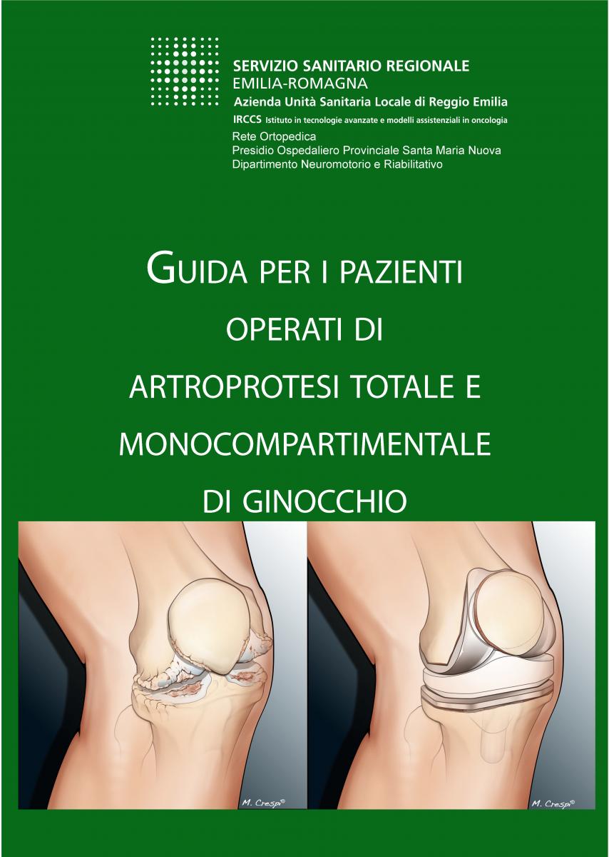 Immagine brochure guida per i pazienti operati di artroprotesi totale e monocompartimentale di ginocchio