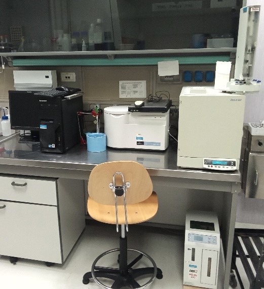 Focus Gas Chromatography sistem (Thermofisher)   Cyclone Radio-TLC Phospo-Imager system (Perkin-Elmer)