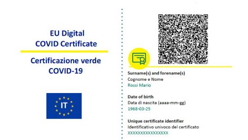 Certificazione Verde Covid-19 (Green Pass) / EU Digital COVID Certificate Certificazione Verde Covid-19 (Green Pass) / EU Digital COVID Certificate